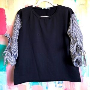 Dressed up navy sweatshirt